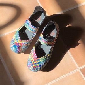 Slide sandals - multicolor barely worn